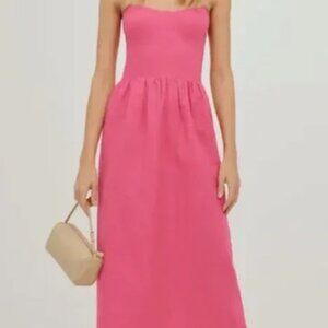 NWT | Reformation Fettuccine Linen Dress Snapdragon | US Size 10 | Never Worn